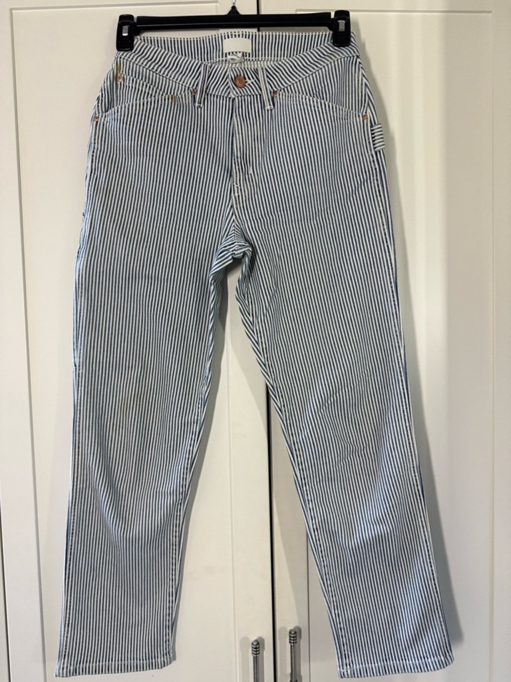 Railroad Striped Blue & White womens Jeans